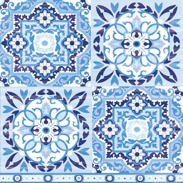 
                
                    Load image into Gallery viewer, Lunch Napkin - Tiles BLUE
                
            