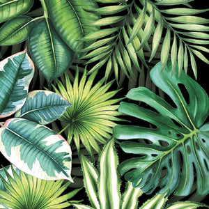 
                
                    Load image into Gallery viewer, Lunch Napkin - Tropical Leaves BLACK
                
            