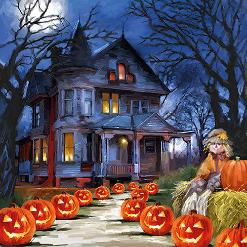 
                
                    Load image into Gallery viewer, Lunch Napkin - Spooky House
                
            