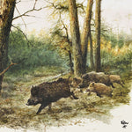 Lunch Napkin - Wild Boars in the Woods