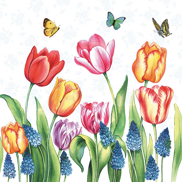 
                
                    Load image into Gallery viewer, Lunch Napkin - Tulips and Muscari
                
            