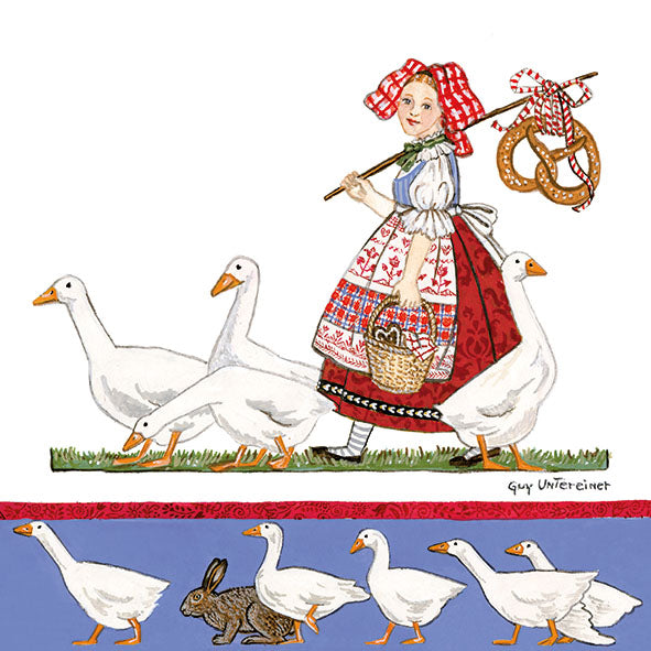 
                
                    Load image into Gallery viewer, Lunch Napkin - Girl with Geese
                
            