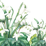 Lunch Napkin - Snowdrops WHITE