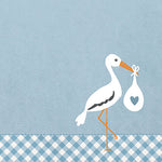 Serviette de table - Love Stork bleu