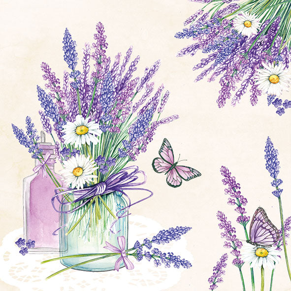 
                
                    Load image into Gallery viewer, Lunch Napkin - Lavender Jar CREAM
                
            