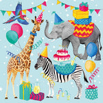 Lunch Napkin - Animal Birthday BLUE