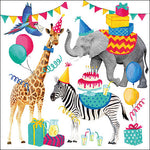 Lunch Napkin - Animal Birthday WHITE