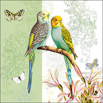 Lunch Napkin - Budgies GREEN