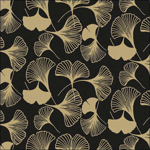 
                
                    Load image into Gallery viewer, Lunch Napkin - Gingko Black/Gold
                
            