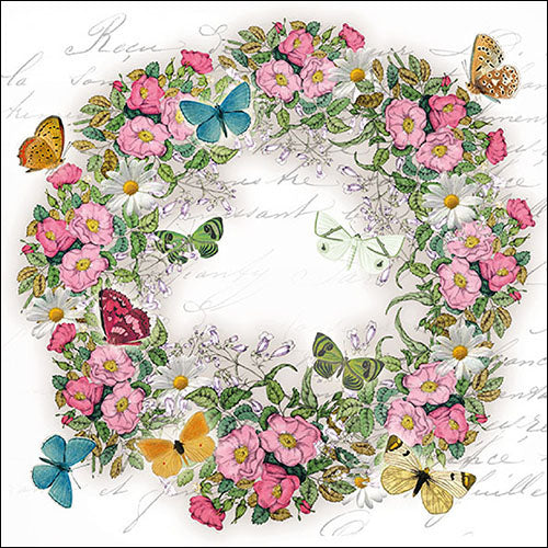 Lunch Napkin - Wreath of Flowers