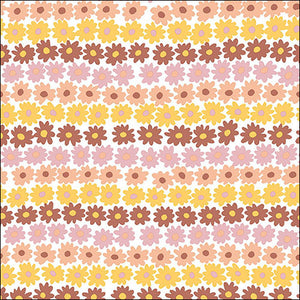 Lunch Napkin - Happy Flowers Brown