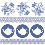 Lunch Napkin - Teapots Blue