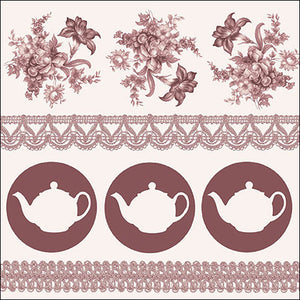 Lunch Napkin - Teapots Brown