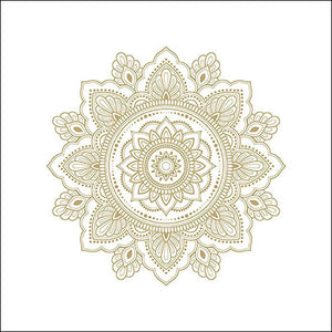 Lunch Napkin - Mandala Gold/White