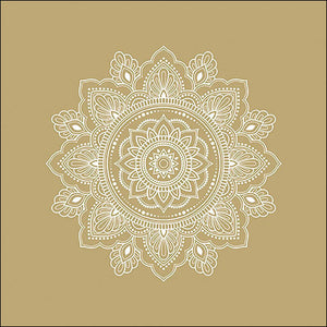 
                
                    Load image into Gallery viewer, Lunch Napkin - Mandala White/Gold
                
            