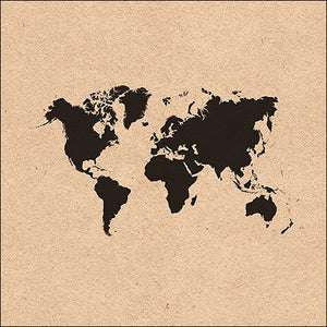 Lunch Napkin - World Map (RECYCLED)