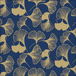 Serviette à Déjeuner - Gingko Bleu Royal/Or