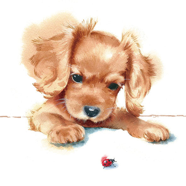 Lunch Napkin - Puppy and Ladybird