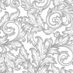 Serviette à Déjeuner - Argent Baroque/Blanc