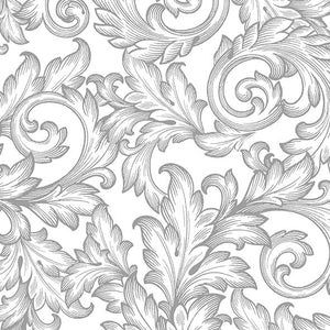 
                
                    Load image into Gallery viewer, Lunch Napkin - Baroque Silver/White
                
            