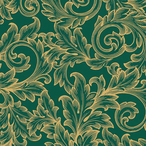 
                
                    Load image into Gallery viewer, Lunch Napkin - Baroque Gold/Green
                
            