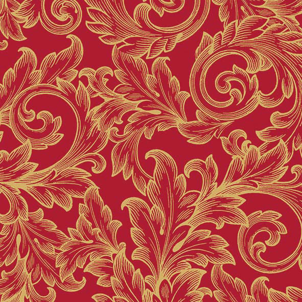 Lunch Napkin - Baroque Gold/Red