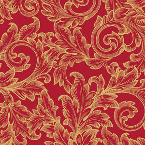 Serviette à Déjeuner - Baroque Or/Rouge