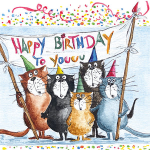 
                
                    Load image into Gallery viewer, Lunch Napkin - Cats Birthday
                
            