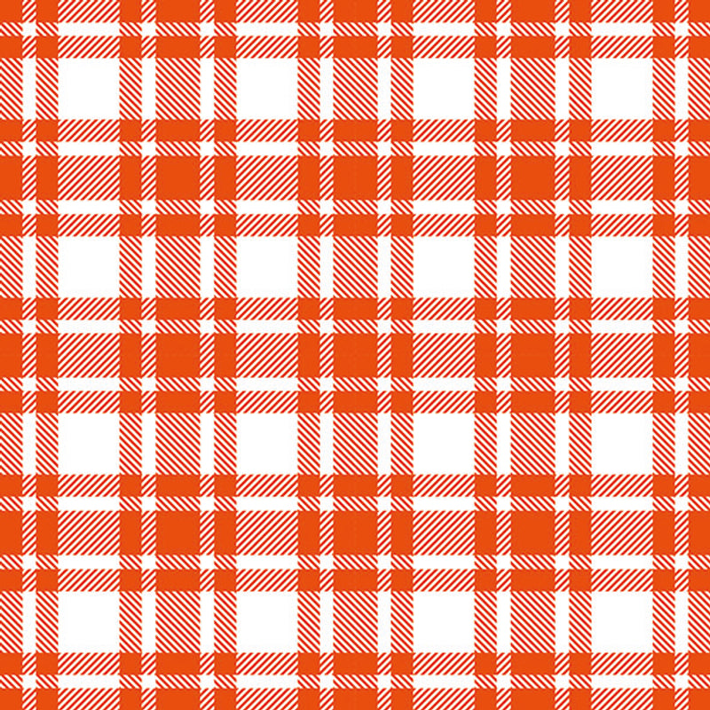 Lunch Napkin - Checkered Pattern Orange