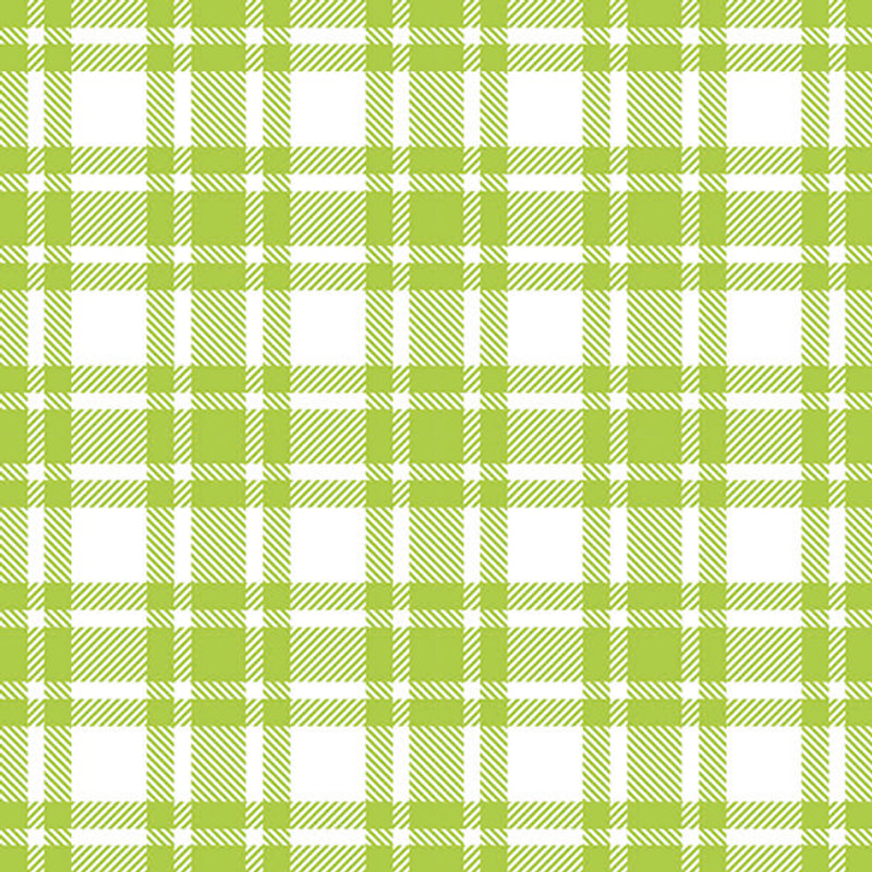 Lunch Napkin - Checkered Pattern Green