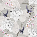 Lunch Napkin - Oriental Flowers Grey