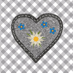 Lunch Napkin - Edelweiss Heart Grey