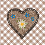 Lunch Napkin - Edelweiss Heart Brown