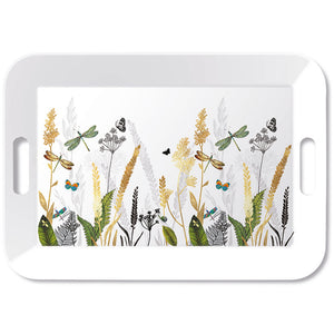 PLATEAU - Fleurs Ornementales Blanc (33 x 47cm)