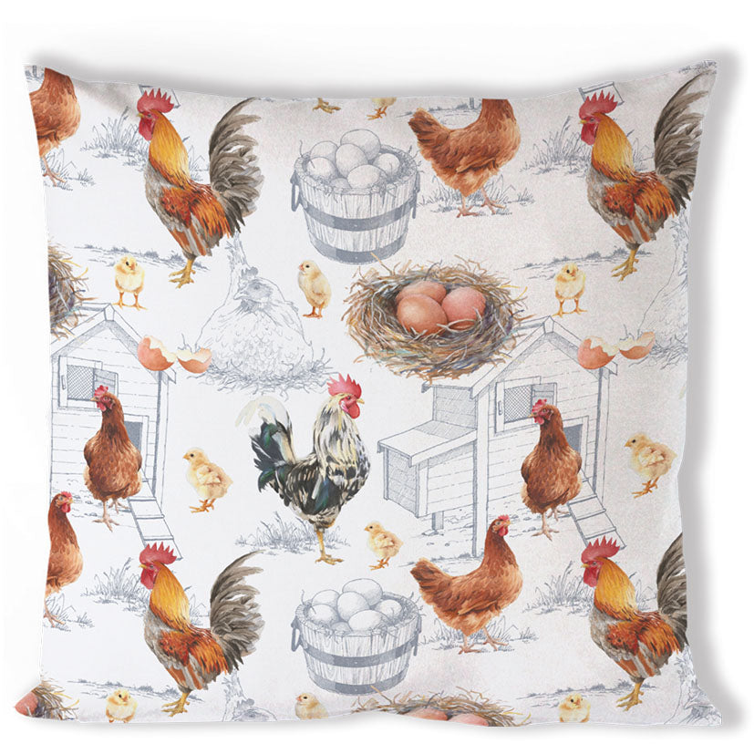 Cushion (Cover) - Chicken Farm (40 x 40 CM)