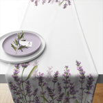 TABLE RUNNER (Cotton) - Lavender Shades WHITE