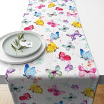 TABLE RUNNER (Cotton) - Butterfly Collection WHITE