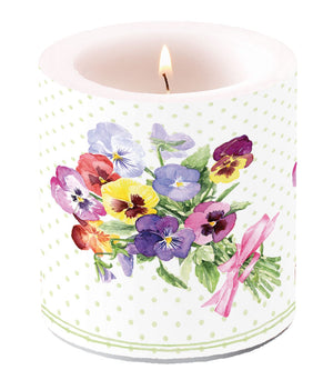 Candle SMALL - Bunch of Violets GREEN