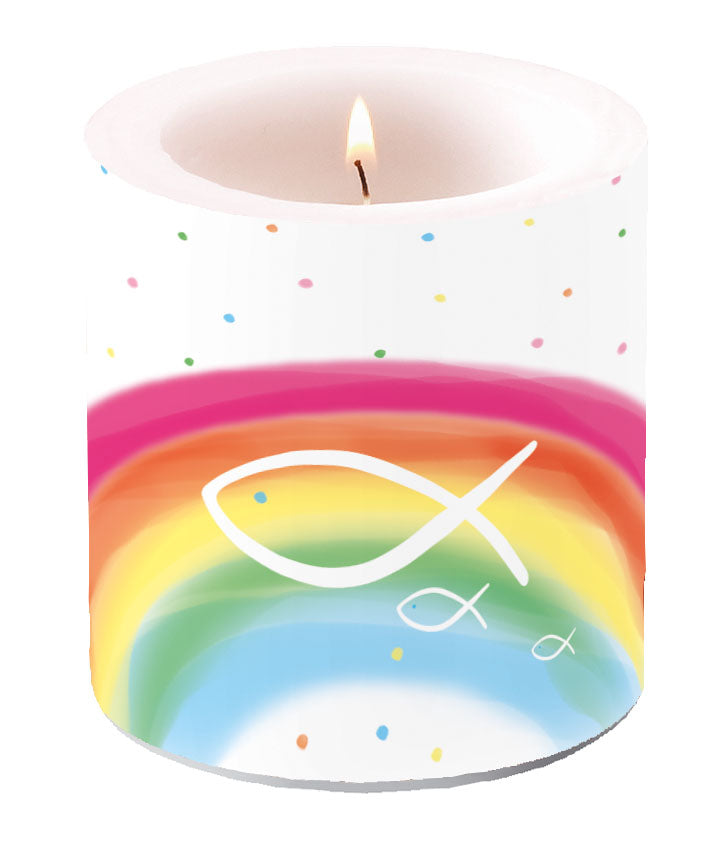 Candle SMALL - Rainbow WHITE