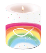 Candle SMALL - Rainbow WHITE