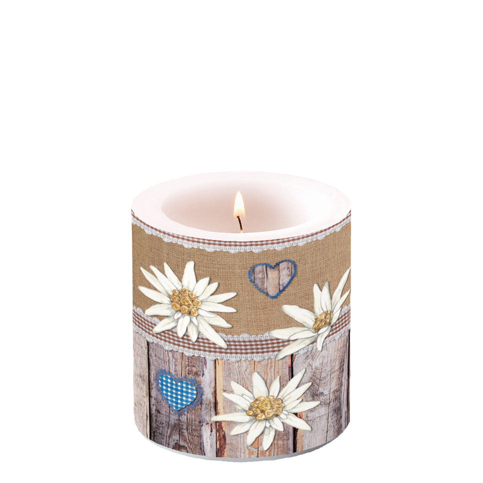 
                
                    Load image into Gallery viewer, Candle SMALL - Edelweiss on Wood
                
            