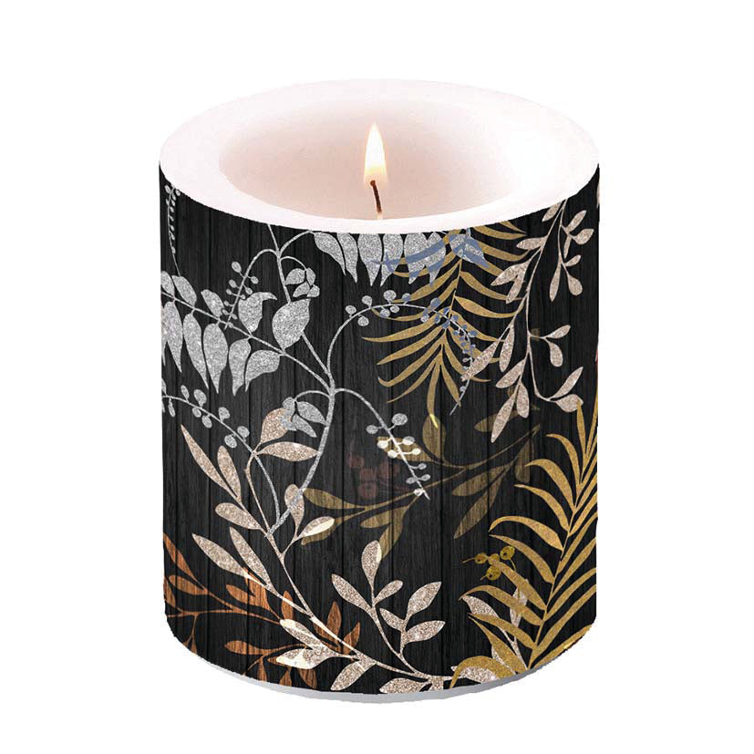 Candle MEDIUM - Luxury Leaves BLACK