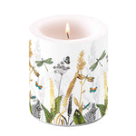 Candle MEDIUM - Ornamental Flowers White