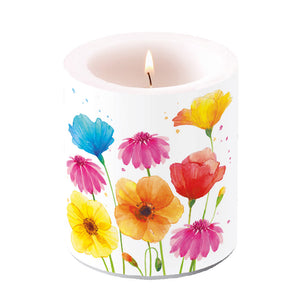 Candle MEDIUM - Colourful Summer Flowers