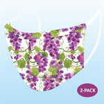 Face Mask - Grapes Print (Adult) - 2 PACK