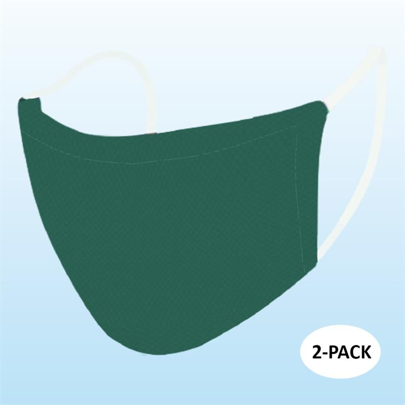 Face Mask - Green (Adult) - 2 PACK