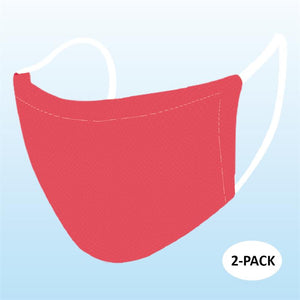 Face Mask - Red (Adult) - 2 PACK