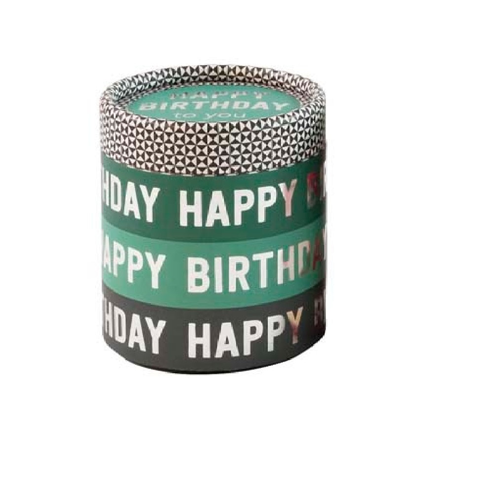 Boîte à musique avec rangement (Collection SPRING BIRTHDAY) - Happy Birthday RAYURES VERTES-GRIS