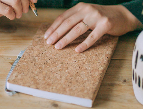 Notebook (A5) - Cork GOLD (PURE)