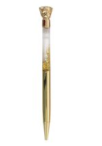 Writing Instrument - Luxury Glitter Confetti Floating Pen with PUPPY Accent (GOLD)